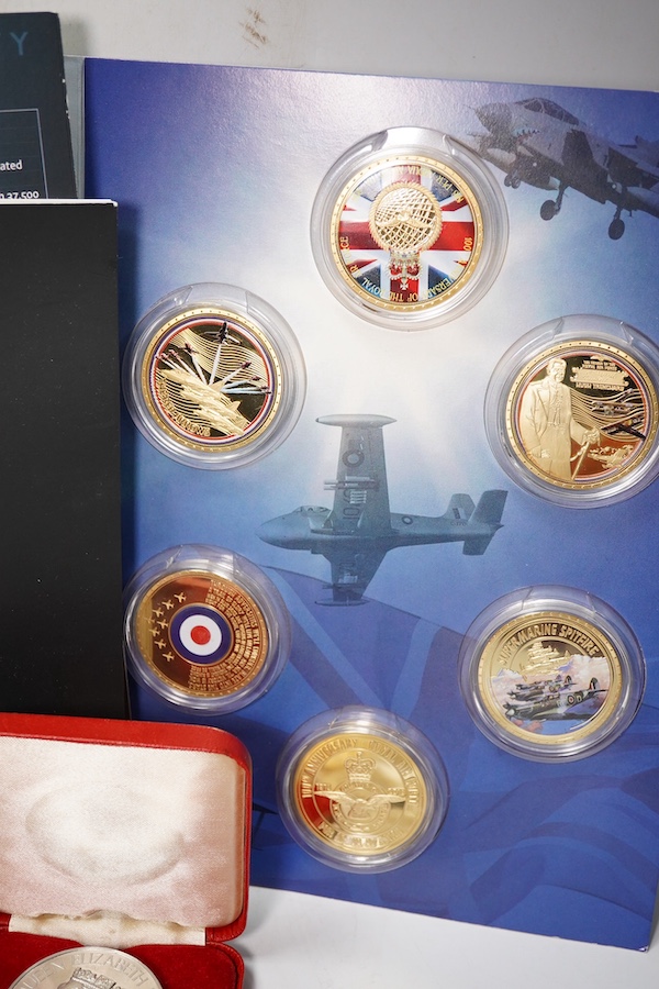 British coins, QEII, commemorative coins including London 2012 Olympic £5 silver proof piedfort coin